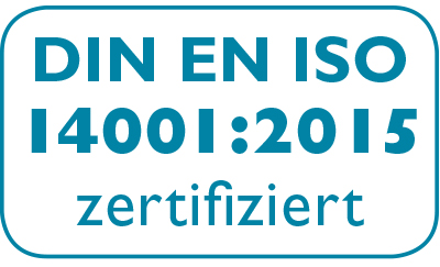 DIN EN ISO 14001:2015 zertifiziert Logo
